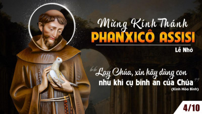 Ngày 04/10: Thánh Phanxicô Assisi